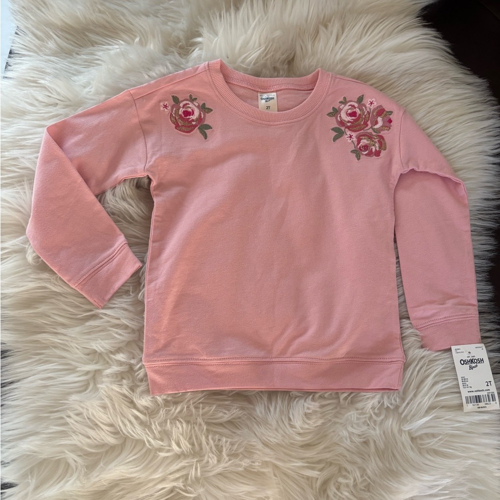 OshKosh B'gosh Pink Floral Sweatshirt - Picture 4 of 6